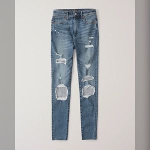 Abercrombie distressed high waisted skinny jeans